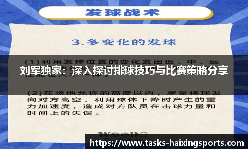 刘军独家:深入探讨排球技巧与比赛策略分享